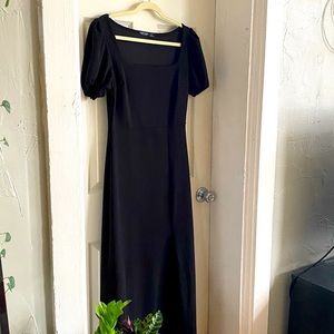 Nasty Gal Black Square Neck Maxi Dress